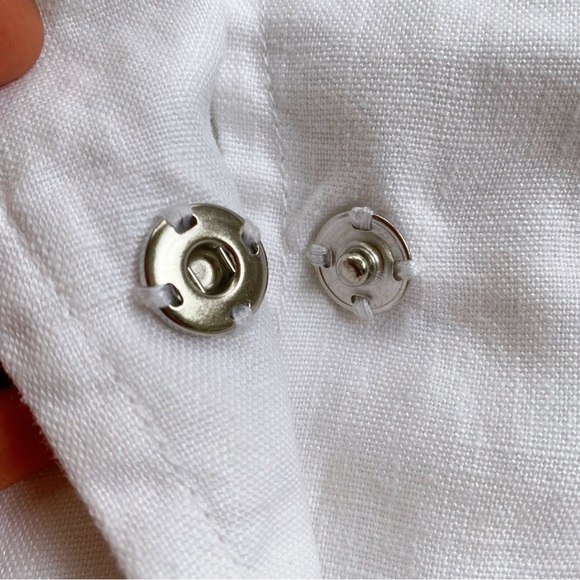 🐚 H&M WHITE LINEN BELTED BLAZER JACKET! - Picture 10 of 14